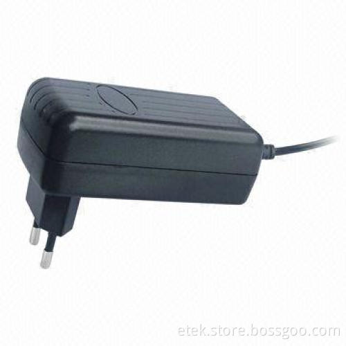 25W EU Switching Power Adapter with 47 to 63Hz Input Frequency Range, 3.0 to 48V Output Voltages